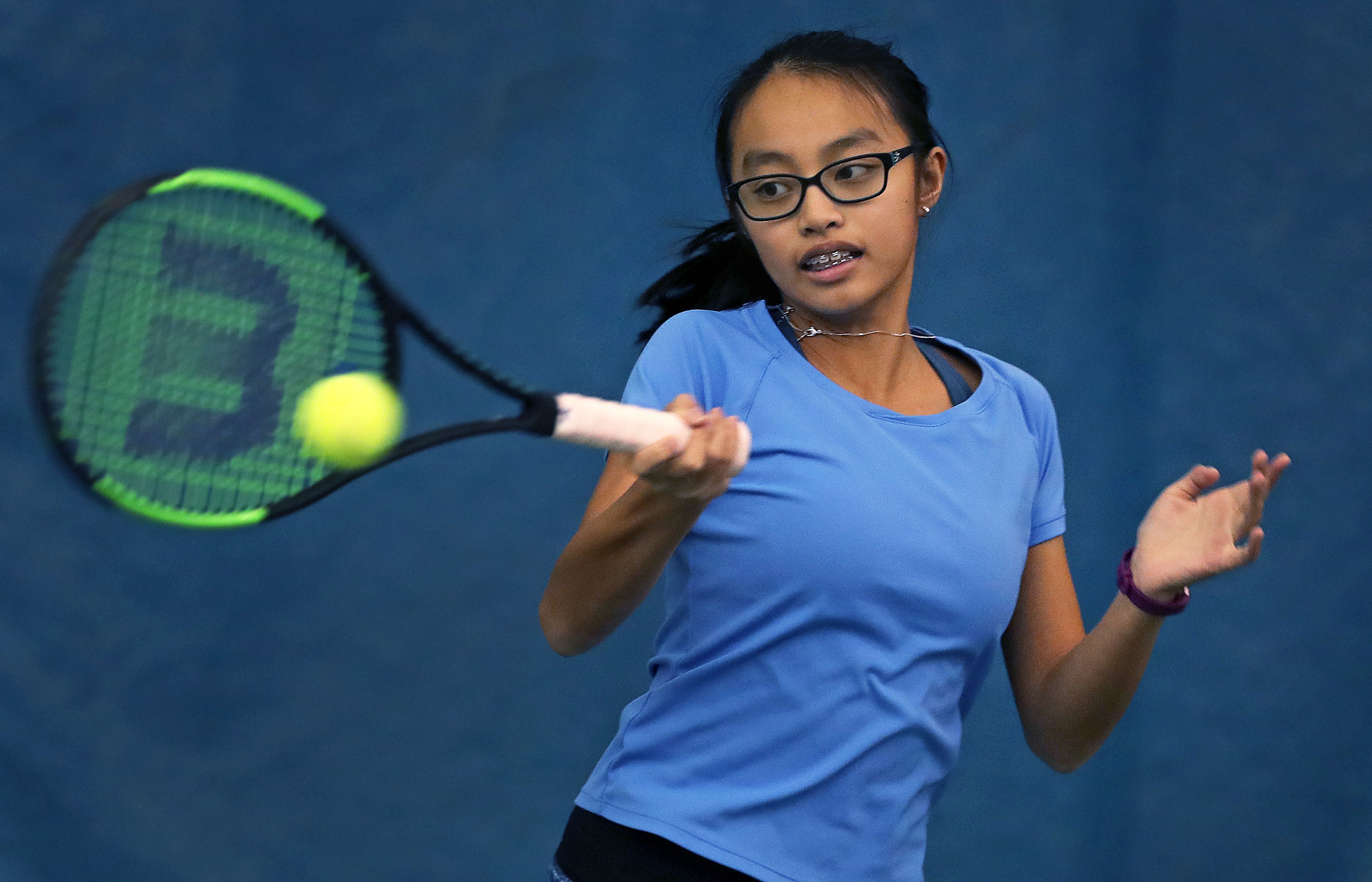 12 Year Old Rising Star On The Tennis Court The Boston Globe