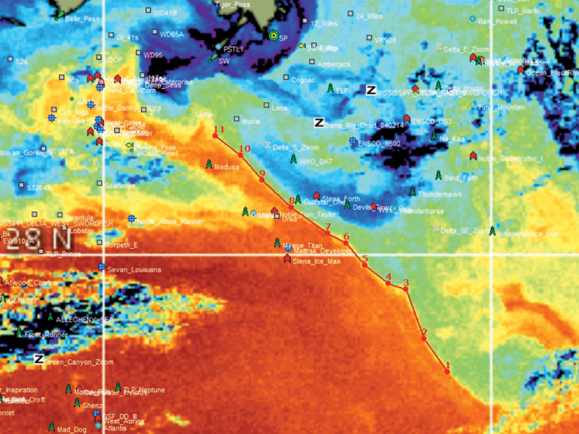 Roffers Sea Surface Temperature Charts